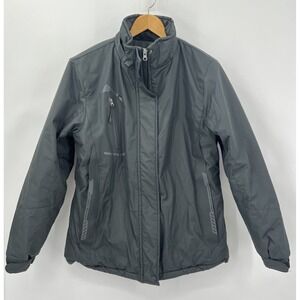 Creatmo US Womans Small Long Sleeve Full Zip Jacket Coat Fleece Lined Black